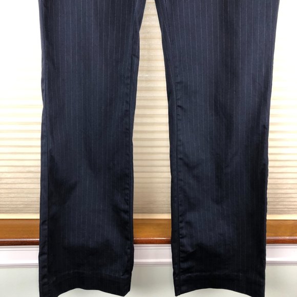 United Colors of Benetton Navy Pin Striped Flared Pants Quiet Luxury Old Money - Picture 5 of 13